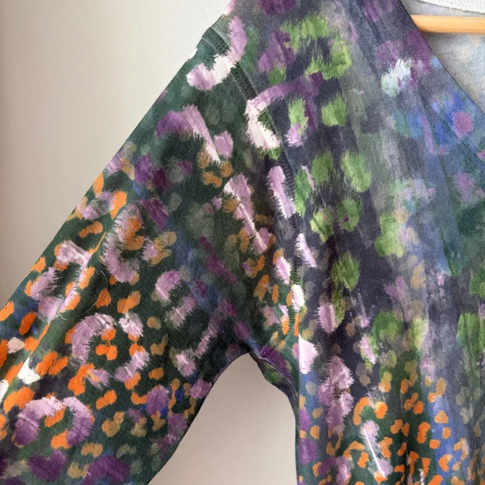 Nally & Millie‎ Womens Small Multi Color Animal Print Abstract Long Sleeve Shirt - Picture 7 of 10